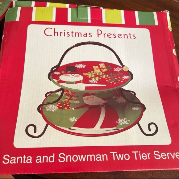 Santa & Snowman Two Tier Server by Certified International for Susan Winget - Picture 8 of 9